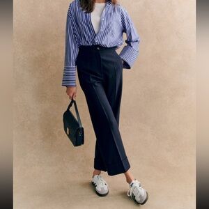 Sezane Damon Wool blend Trousers - Navy Size 2